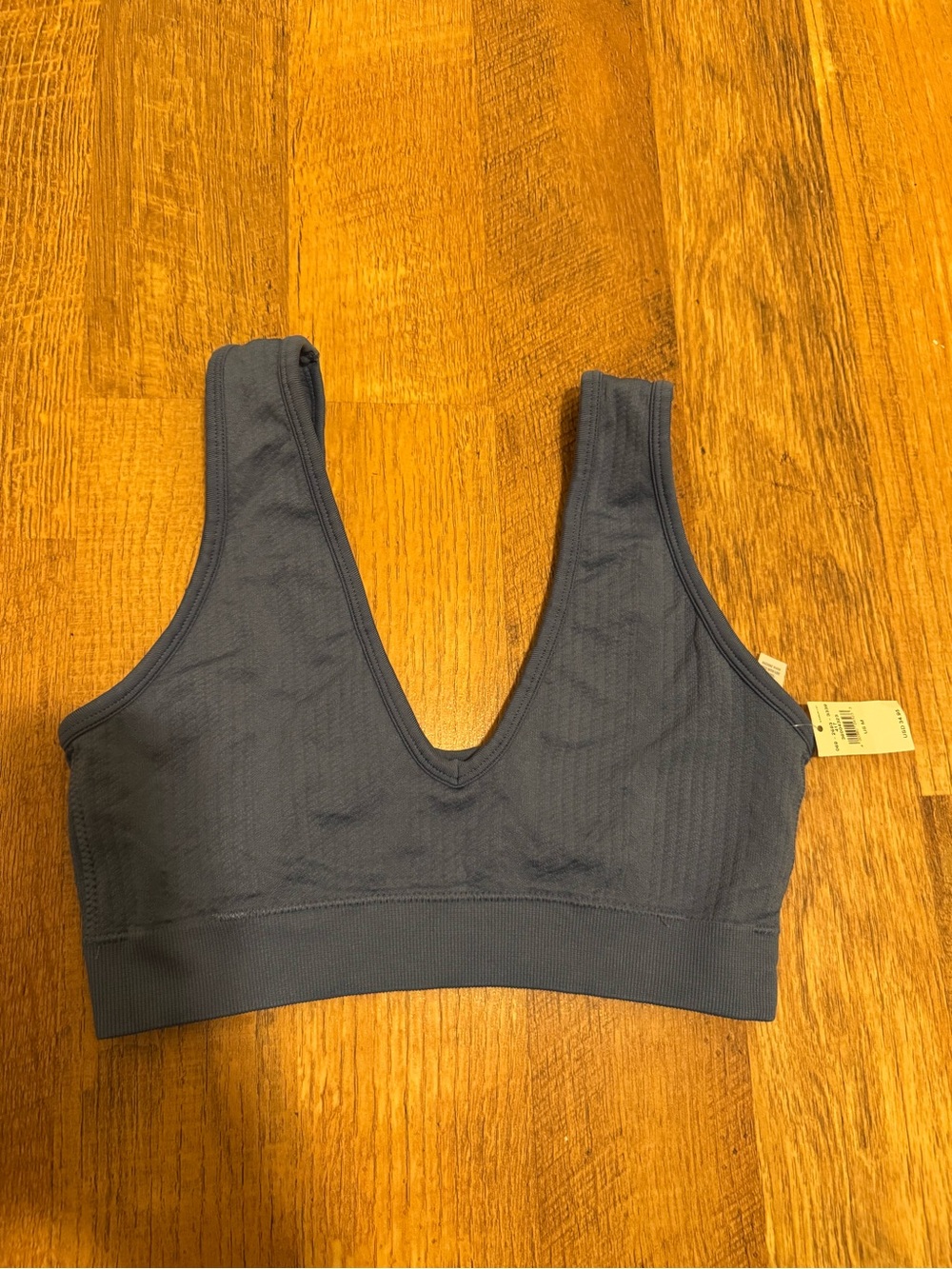 Women's V-Neck Seamless Bralette in Slate Blue